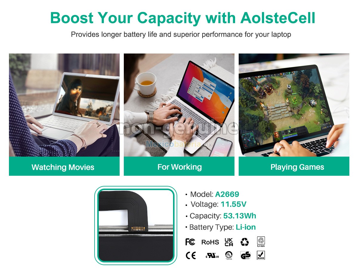 batería para Apple MLY33LL/A