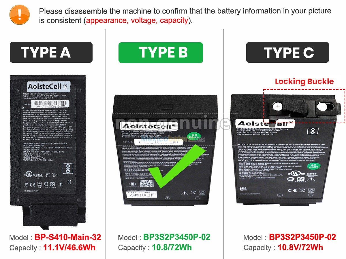batería para Getac S410