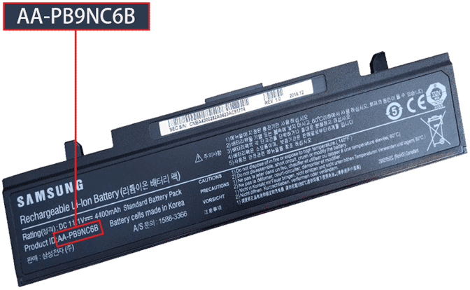 Samsung battery Part Number