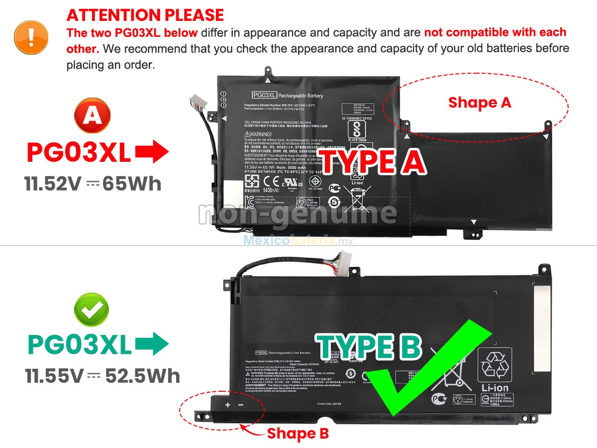 batería para HP PG03XL