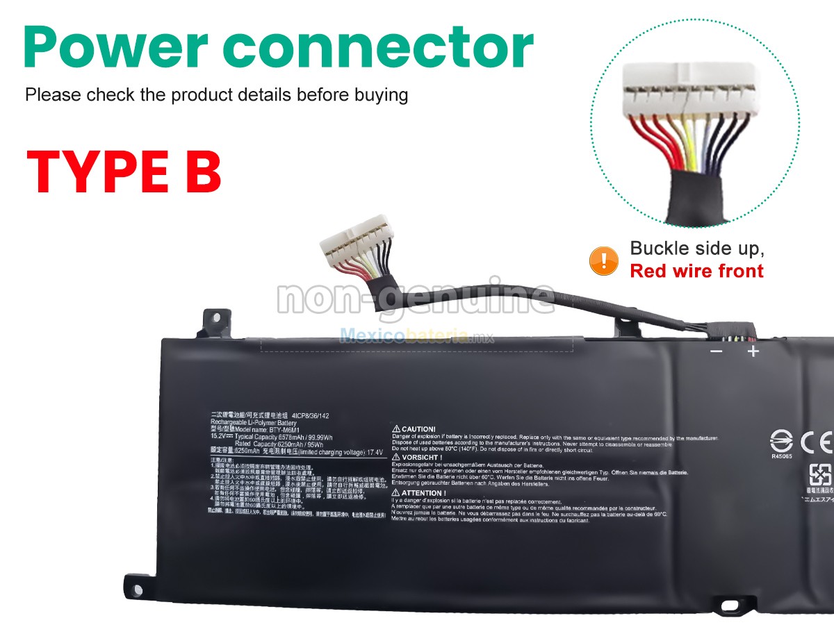 batería para MSI STEALTH GS77 12U